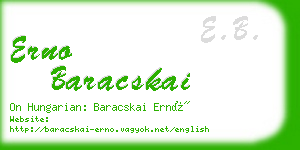 erno baracskai business card